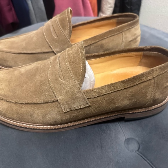 Express Brown Suede Slip-On Loafers - Picture 1 of 4